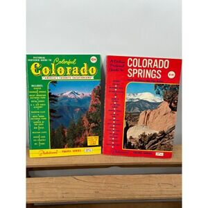 Vintage Plastichrome Colorado & Colorado Springs Pictorial Souvenir Guide Set